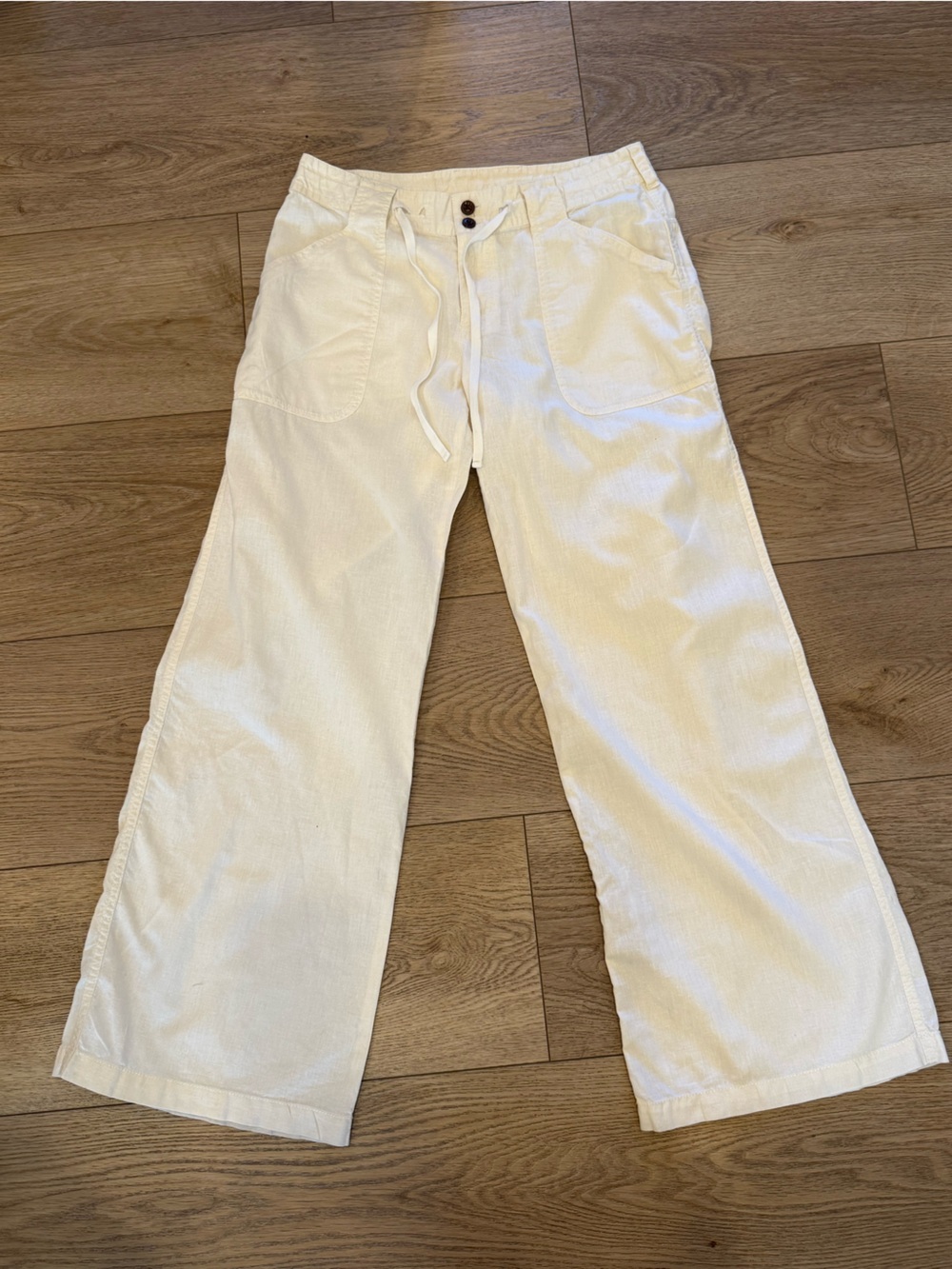 Patagonia Women’s 8 White Hemp Cotton Straight Leg Pants Drawstring